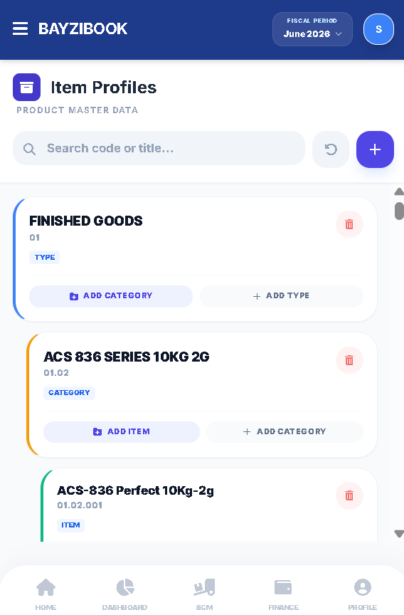 BayziBook POS transaction screen
