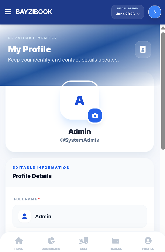 BayziBook sale invoice transaction screen